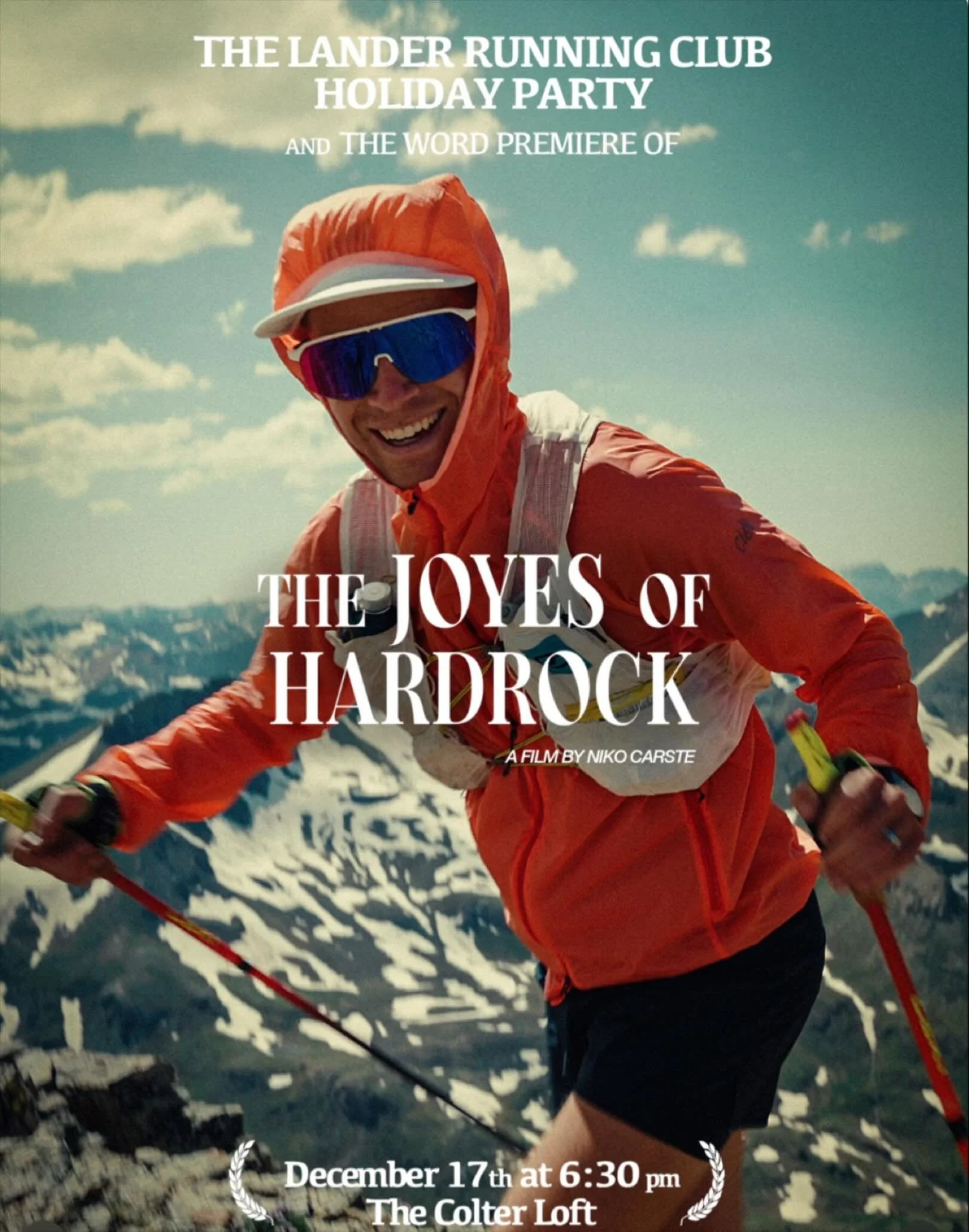 This Wednesday! Come watch the new film about local Lander runner Gabe Joyes and his race in the San Juans. Colter Loft @ 630. All are welcome to join for this event!