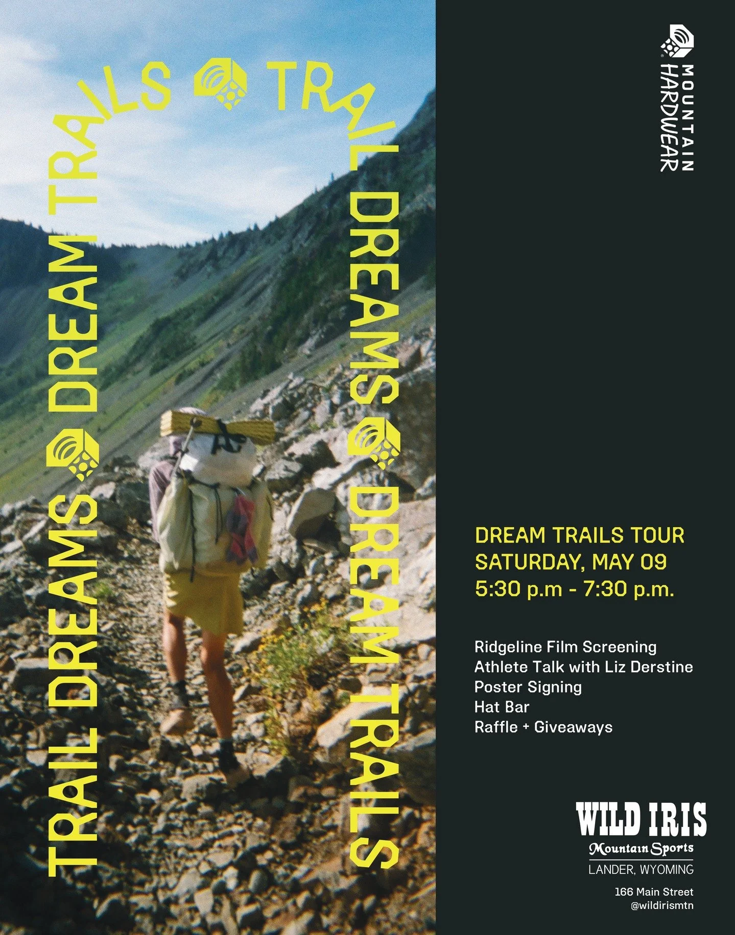Save the date! @Mountainhardwear is coming to throw a party with us! 🎉

Join us at the shop on May 9th from 5:30-7:30pm for Mountain Hardwear&rsquo;s Trail Dreams Roadshow! Help us celebrate all of Lander&rsquo;s incredible dream trails as we kick o