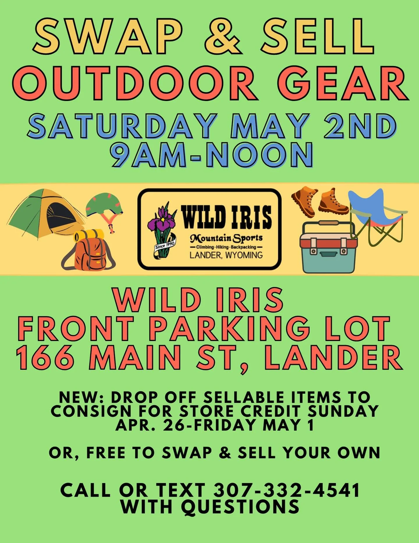 This event was a huge success last year and we&rsquo;re excited to host it again! Come shop or sell used gear. We know there&rsquo;s a lot of it here in Lander.

☀️ This event is free to attend and does not require registration.
☀️ If you are selling