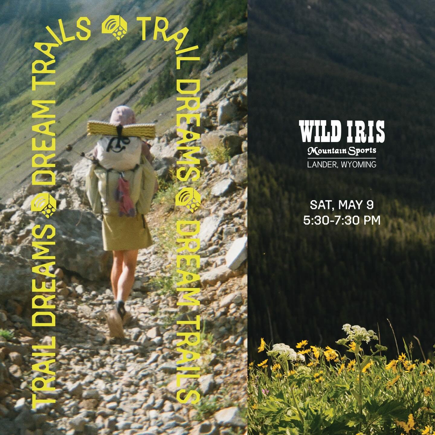🚨 NEW EVENT INCOMING 🚨

Join us at Wild Iris Mountain Sports this Saturday, May 9th, from 5:30-7:30 p.m. for the first stop on @mountainhardwear Trail Dreams Roadshow! Help us celebrate all of Lander&rsquo;s incredible dream trails as we kick off t