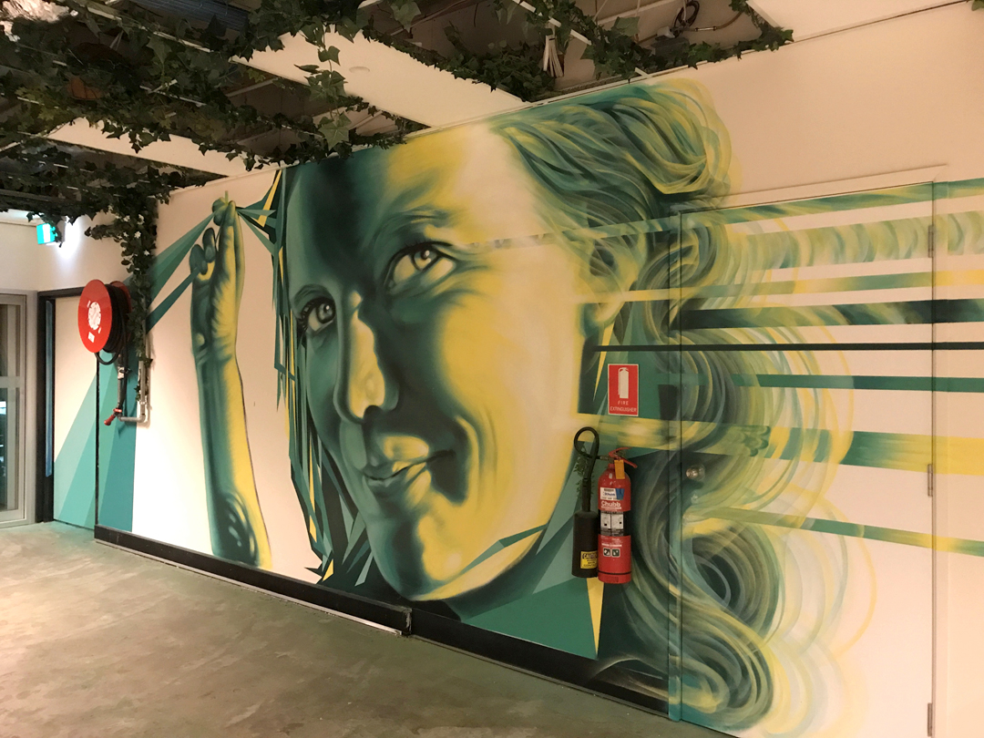 Spray Paint on Wall, WOTSO Workspace, Hobart, 2017