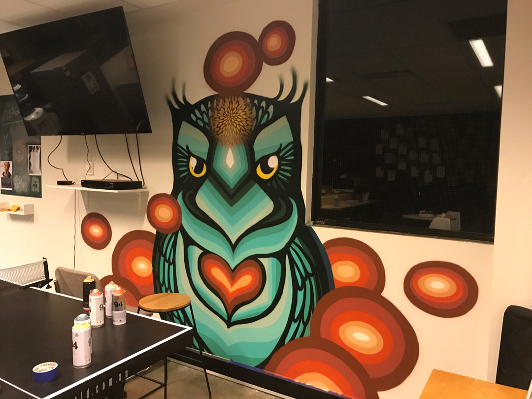 Spray Paint on Wall, WOTSO Workspace, Hobart, 2017
