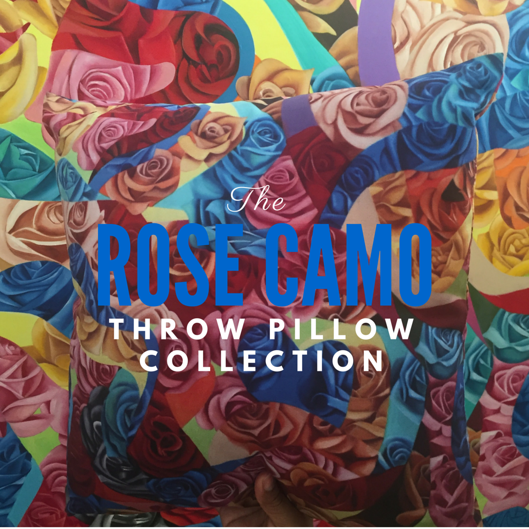 Rose Camo Throw Pillow