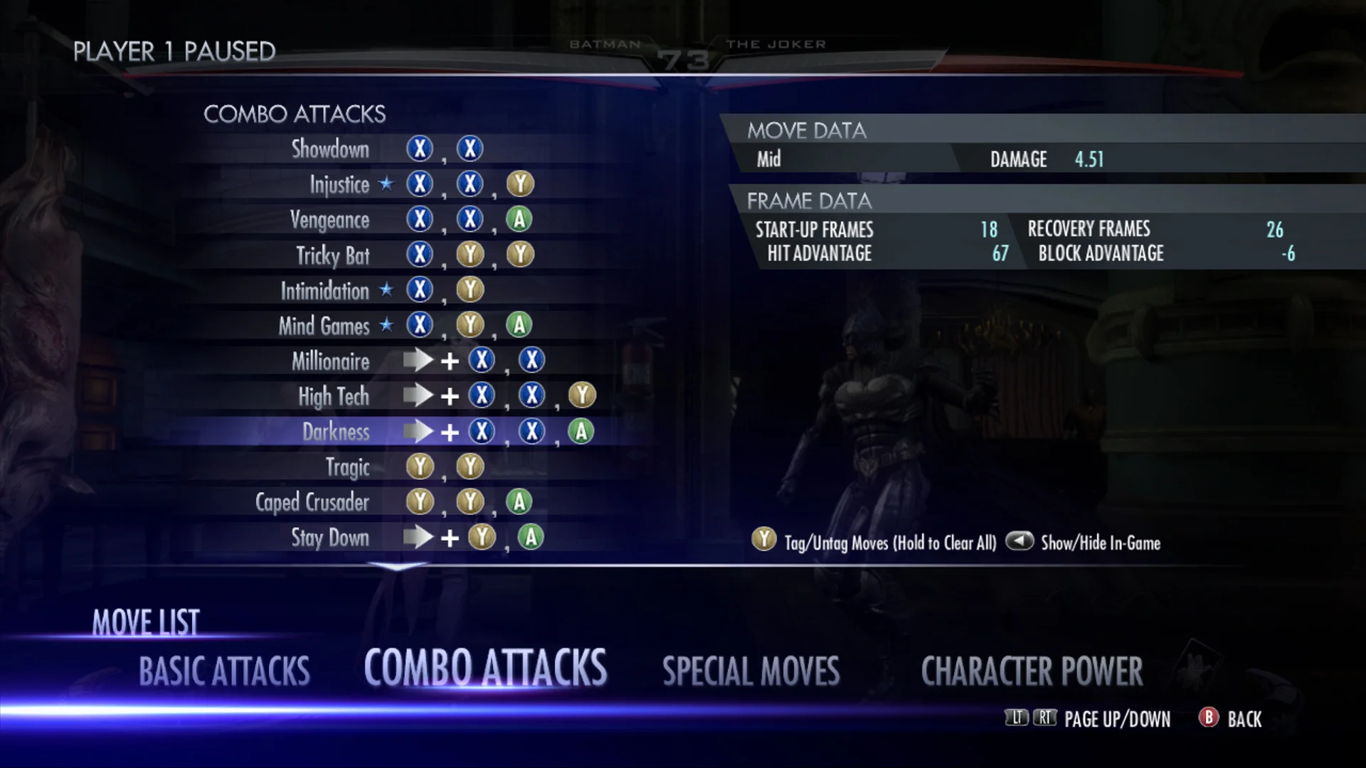 Injustice (2013) - Moves List UI