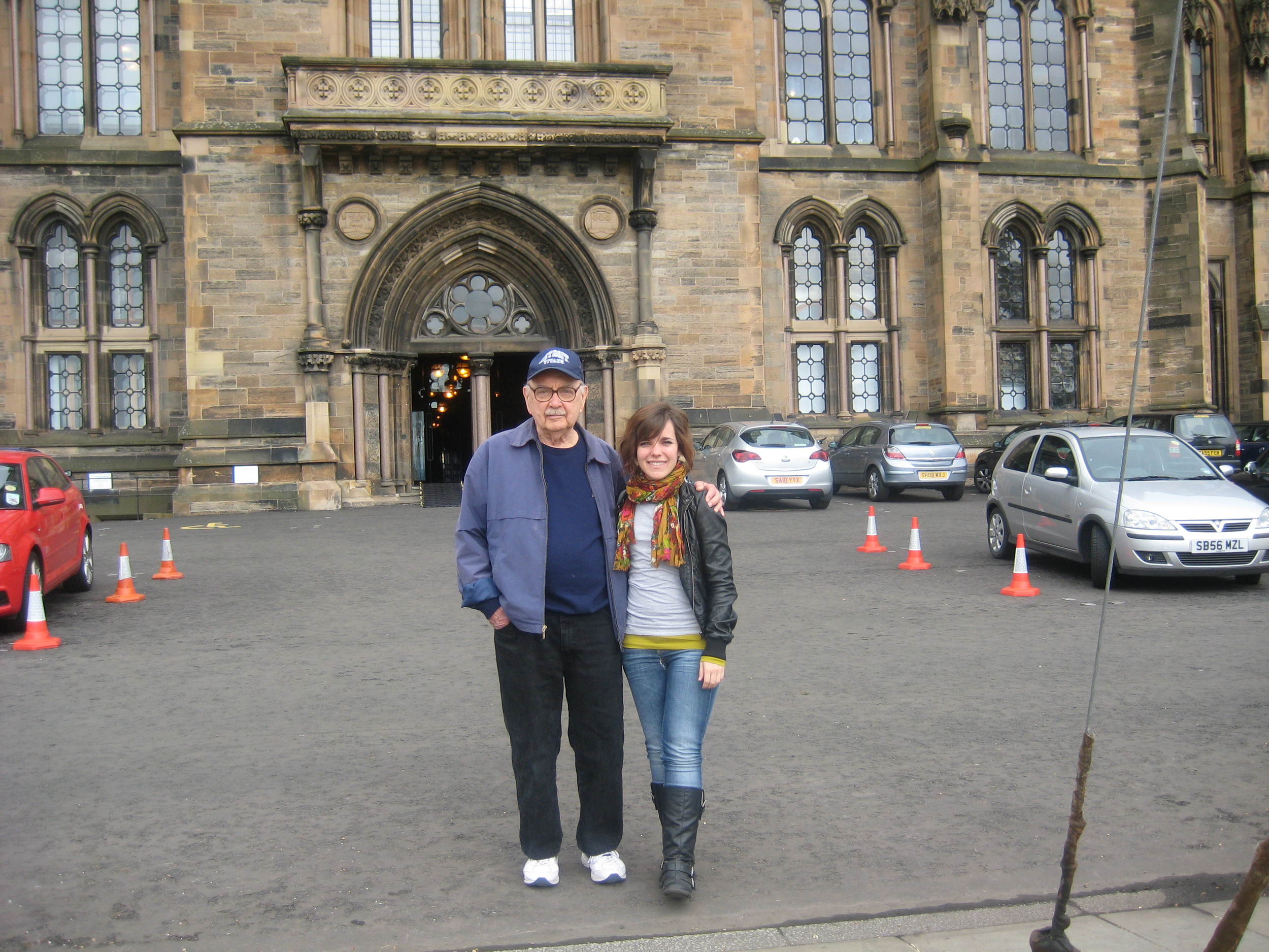 The Author with Grand-daughter Margaret at University of Glasgow.JPG