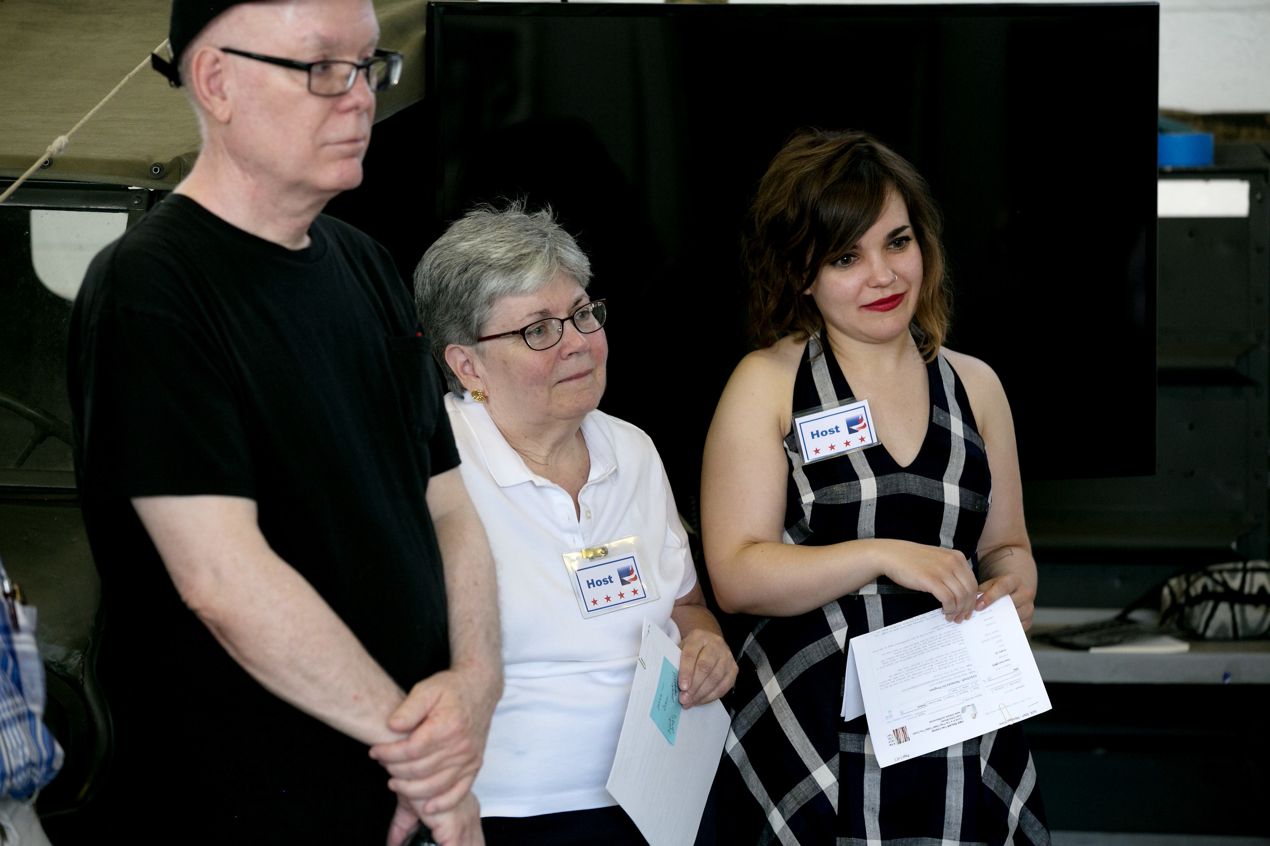 Guest Mary and Margaret McCall listen to Bob.jpg