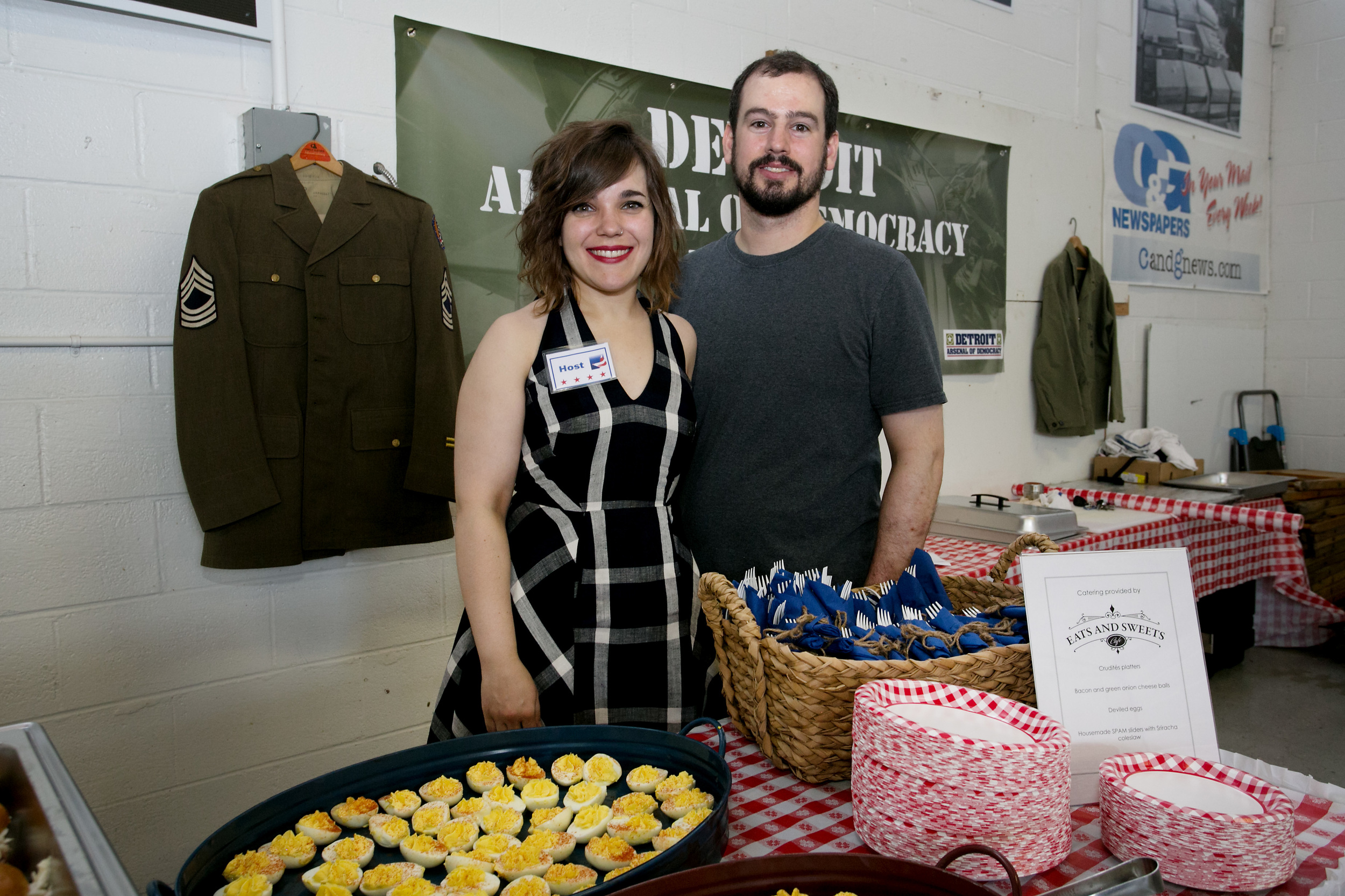 Margaret and Tim by catering table.jpg