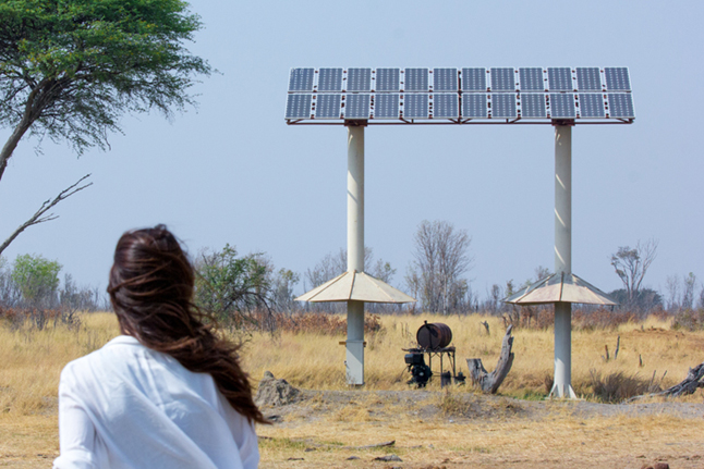 Solar pump in Hwange National Park.