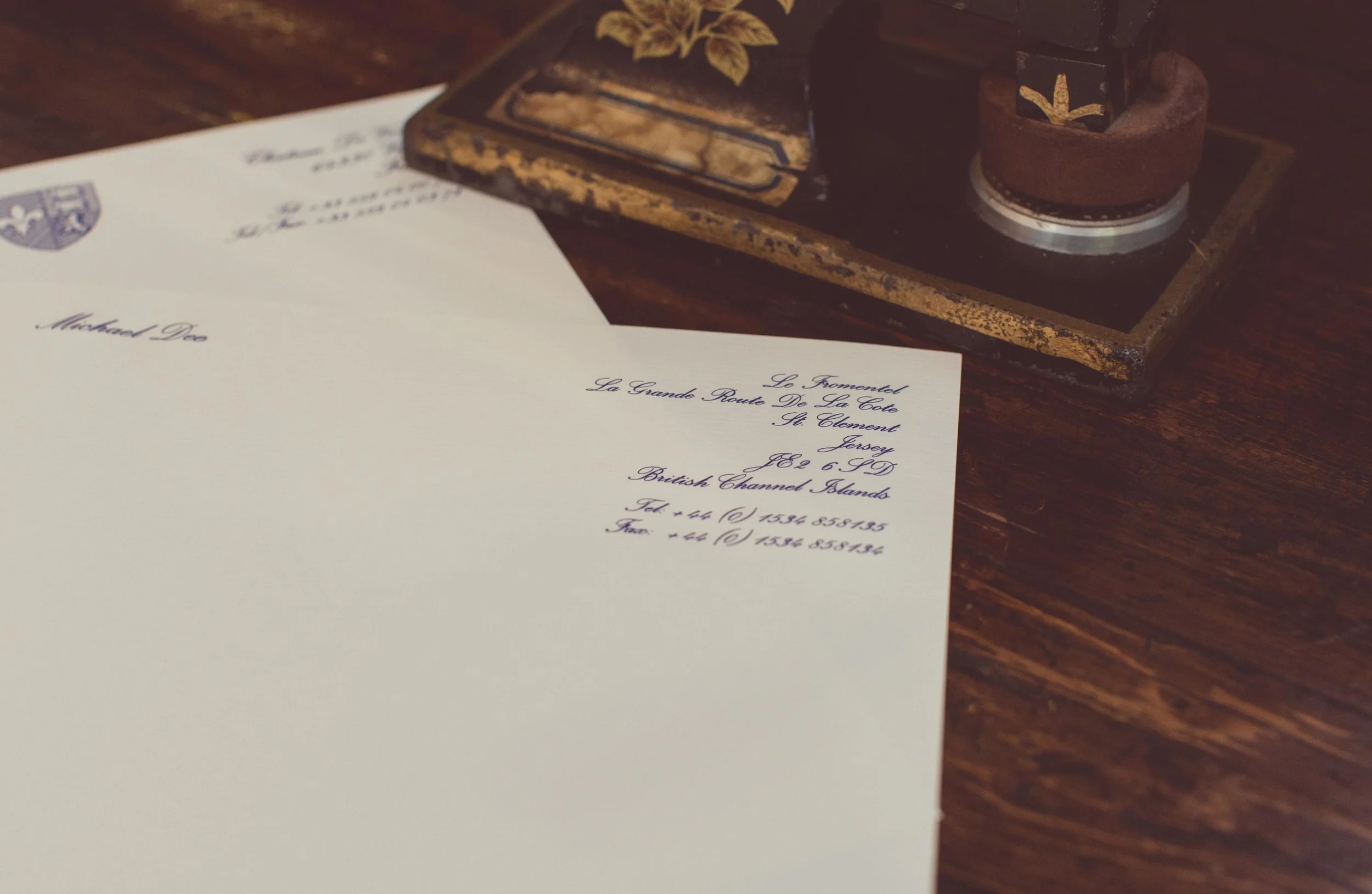 Engraved personal stationery