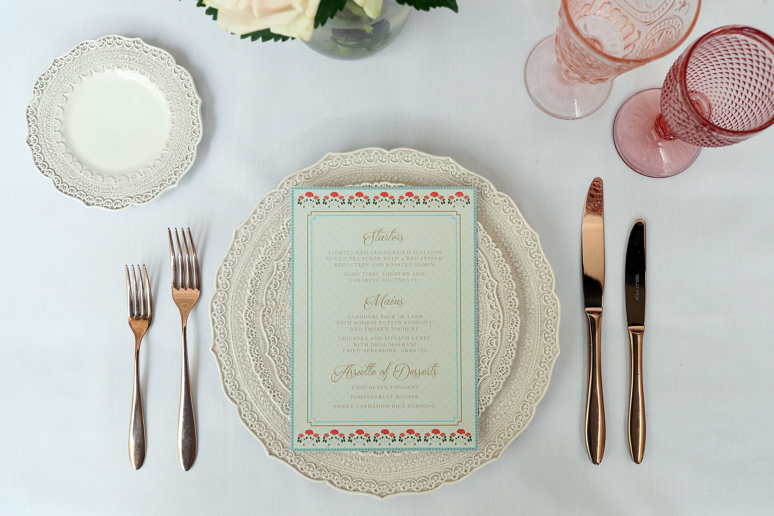 Ananya ‘Enchanted Garden’ stationery. Photo Credit: Xander Casey Photography