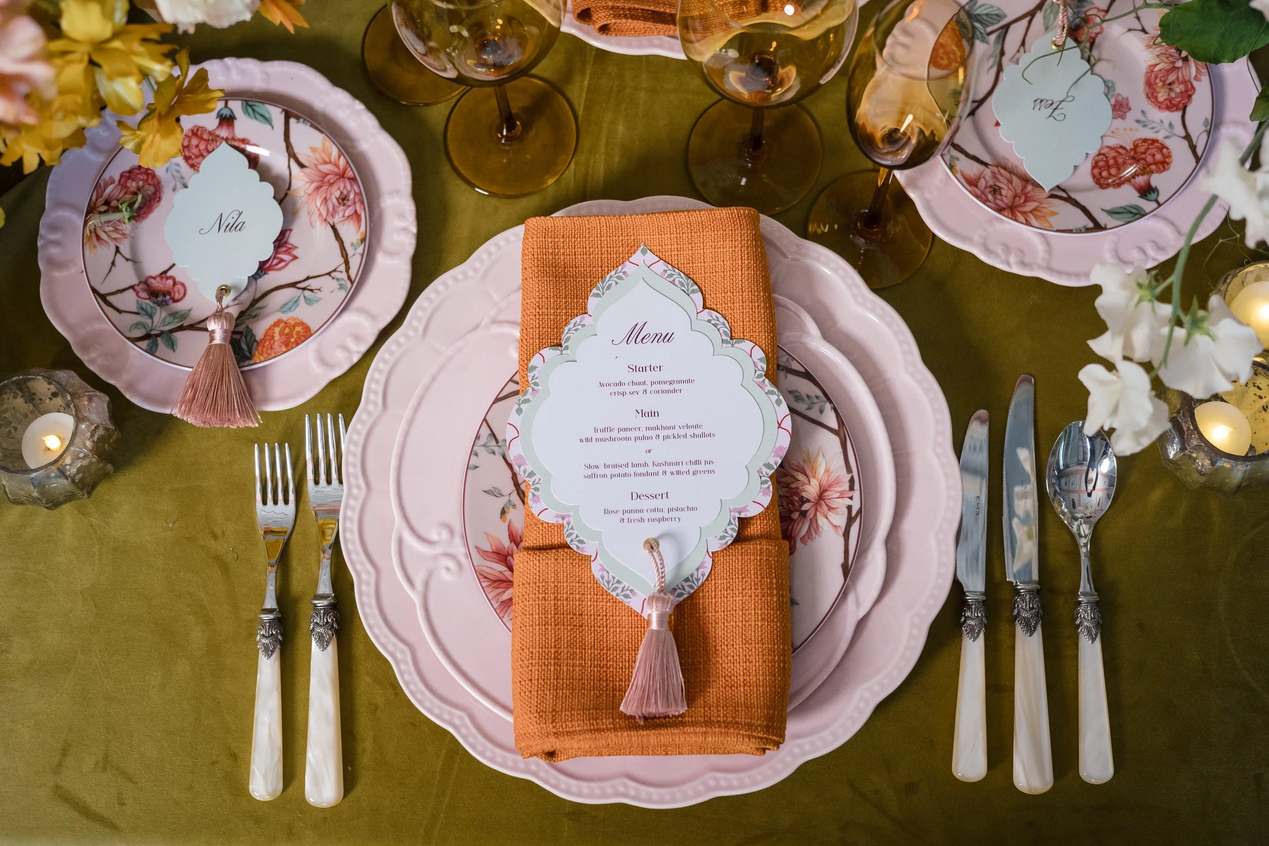 Wedding menu multicultural wedding suite by Ananya Cards