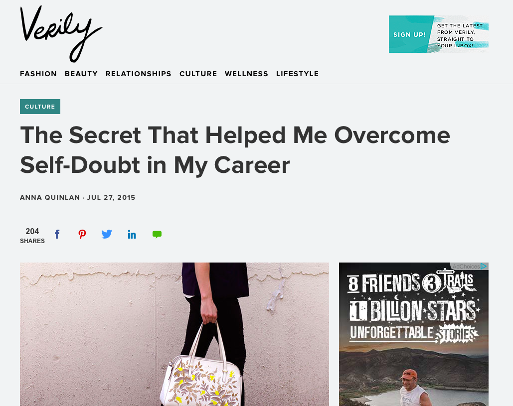 The Secret That Helped Me Overcome Self-Doubt in My Career&nbsp;-"No one really knows what they're doing. That's the secret. And once you know it, you are suddenly, miraculously, put on a level playing field with the very people who intimidate you m…