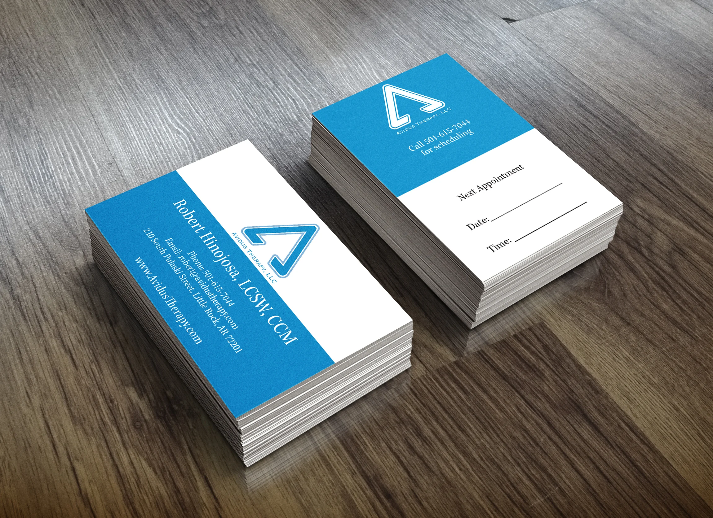Business Card Design for Avidus Therapy, LLC