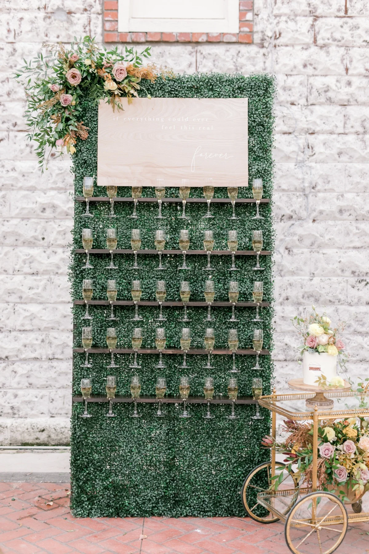 Image by Steph Smith Weddings, Champagne Wall by Paper Supply Co.