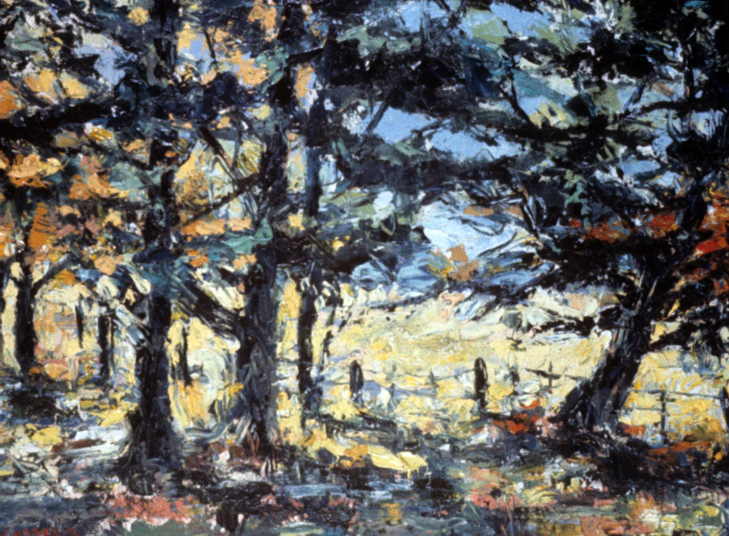 Landscape 1, 1966, oil on board.