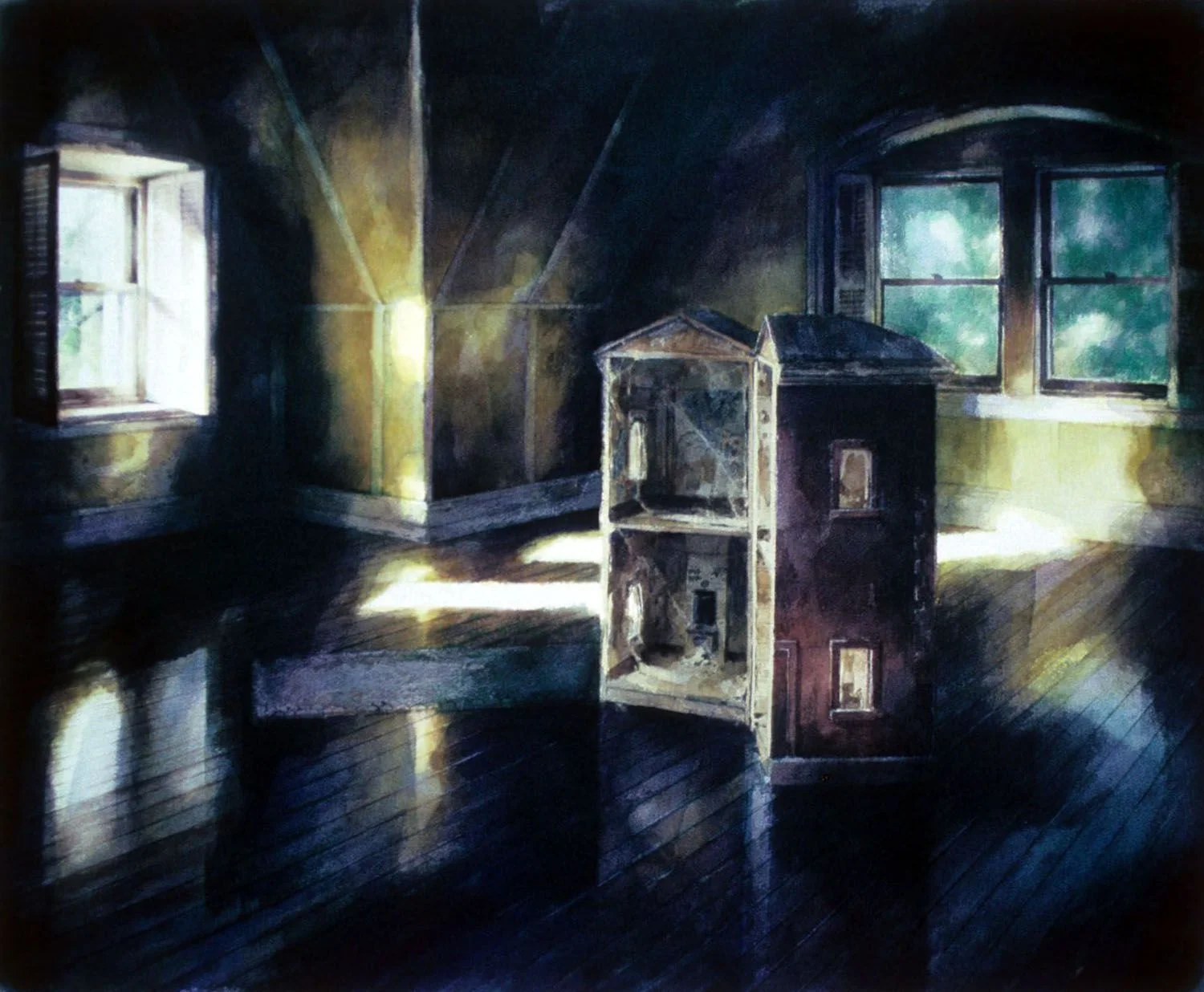 "Magritte's Attic, Castle Rock" 1991. 78 x 96cm