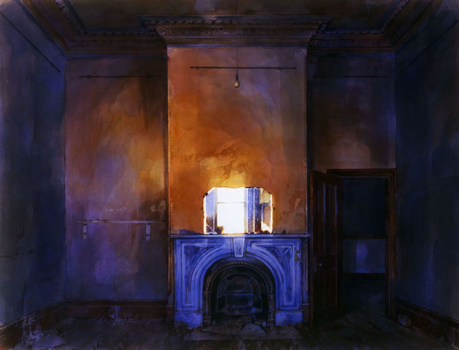 "Fireplace with blue and white" 1985