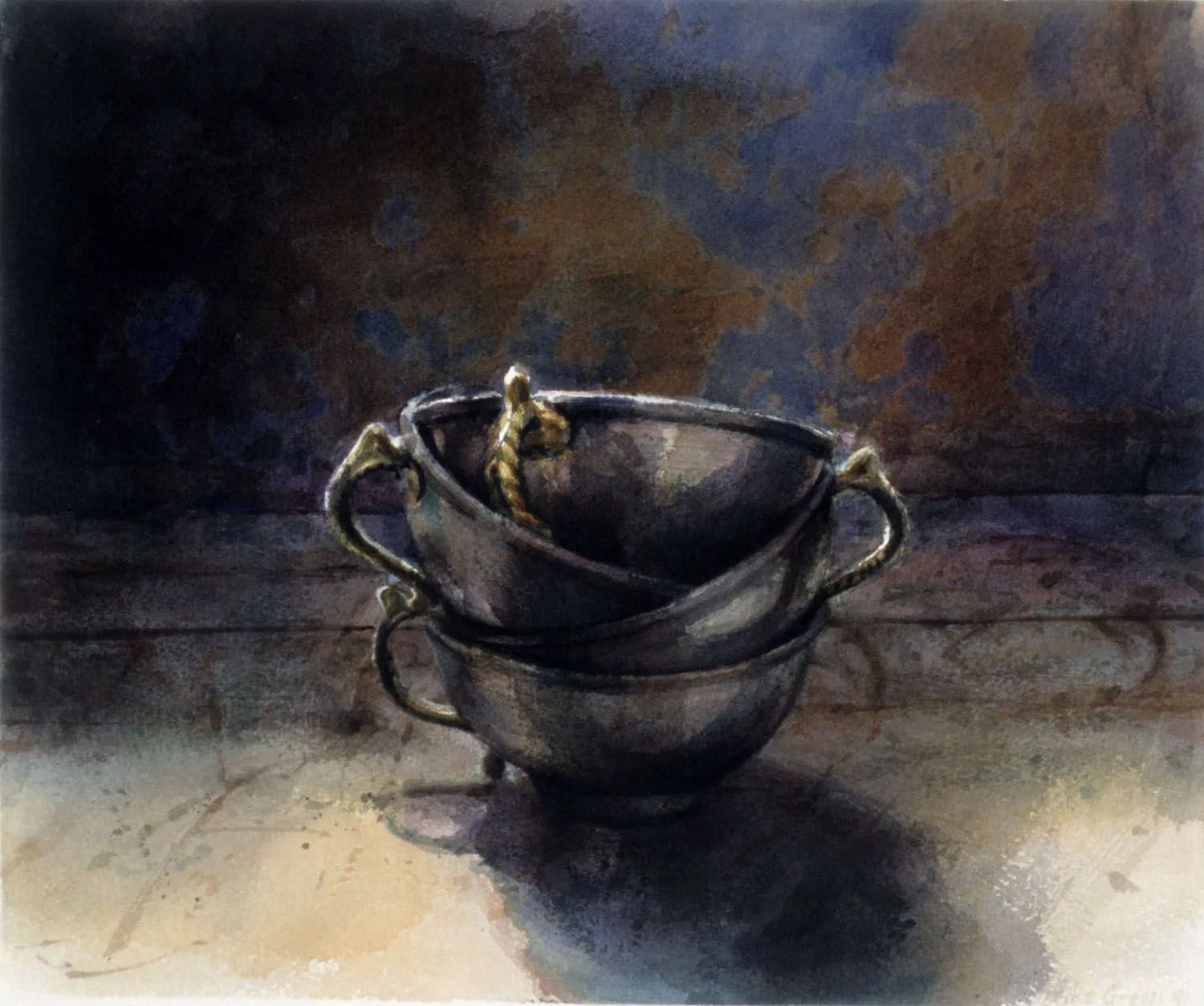 "Silver bowls, Barwon Park", 1991. 26.5 x 32.5cm