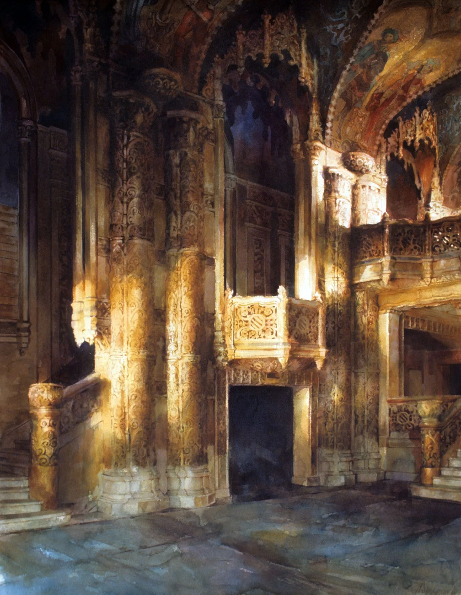 "Main lobby, Regent theatre" 1991. 131 x 85cm