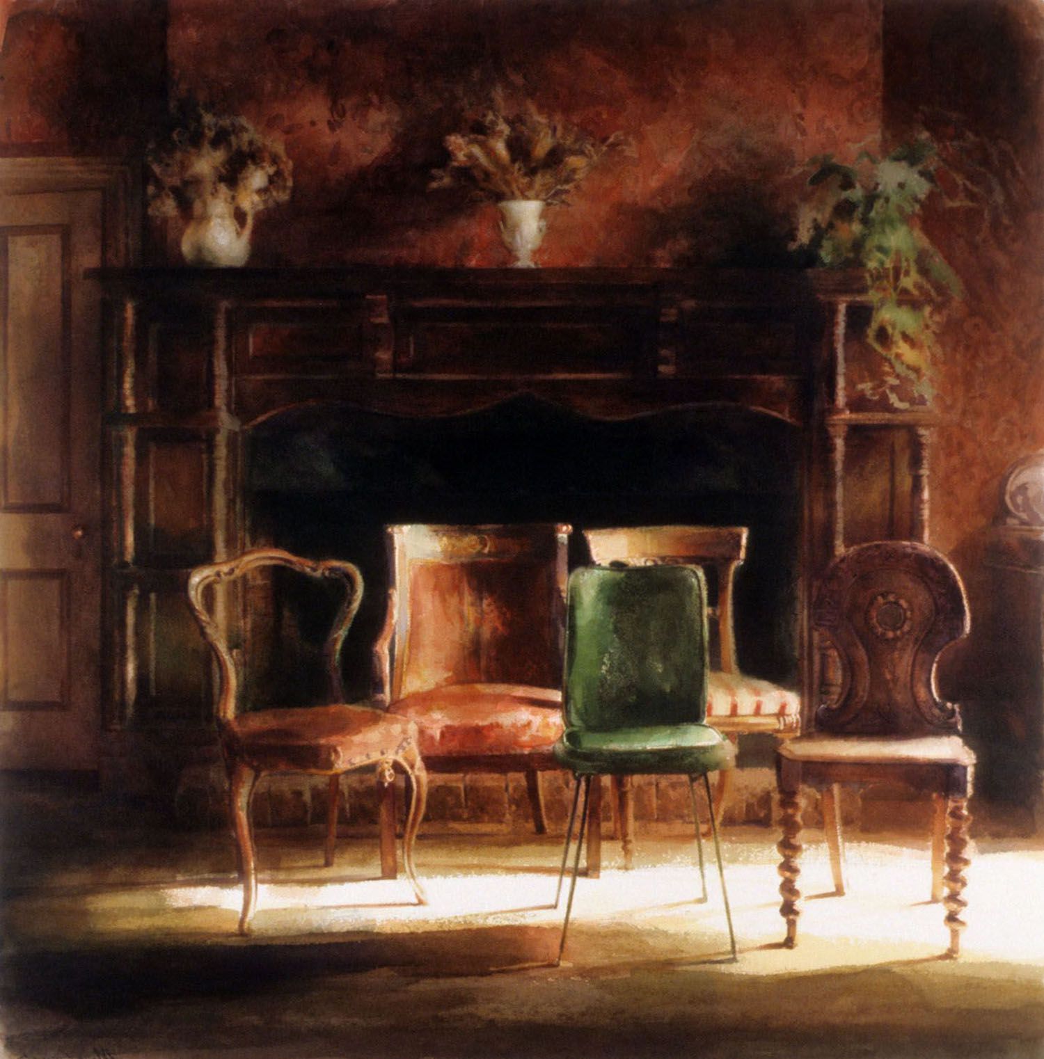"Five Chairs" 1990. 81 x 79cm