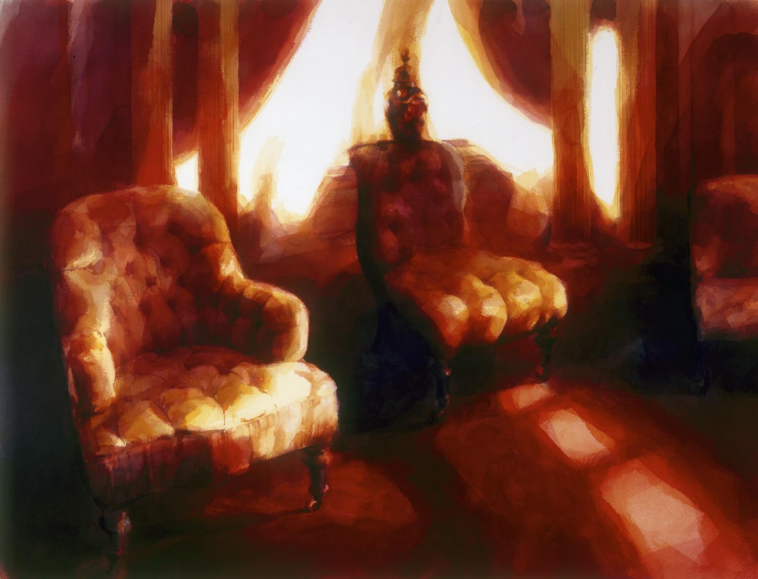 "Three chairs, Werribee park"' 1988. 90 x 120cm