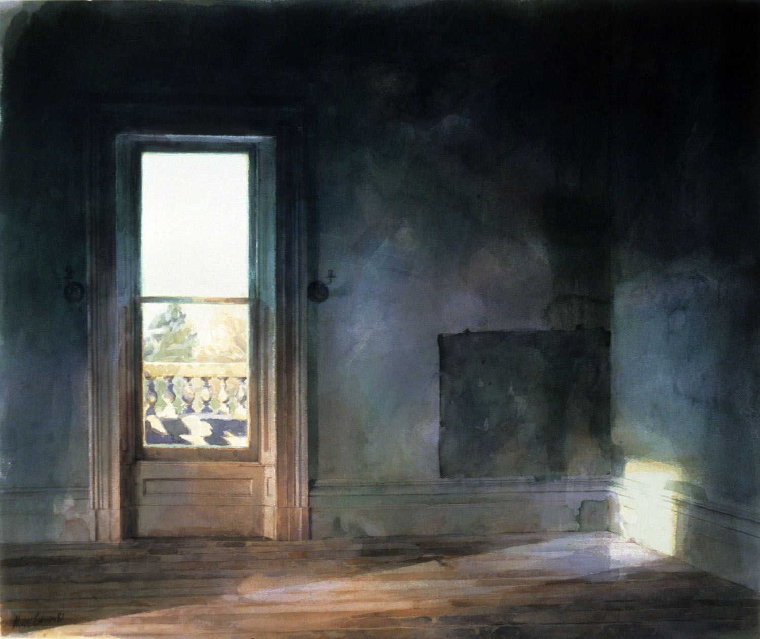 "Upstairs room, Werribee Park", 1987. 86 x 104cm. 