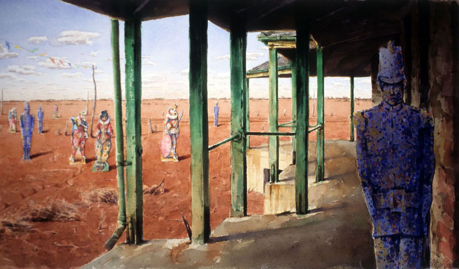 "The Group Outside" 1994. 39 x 70cm