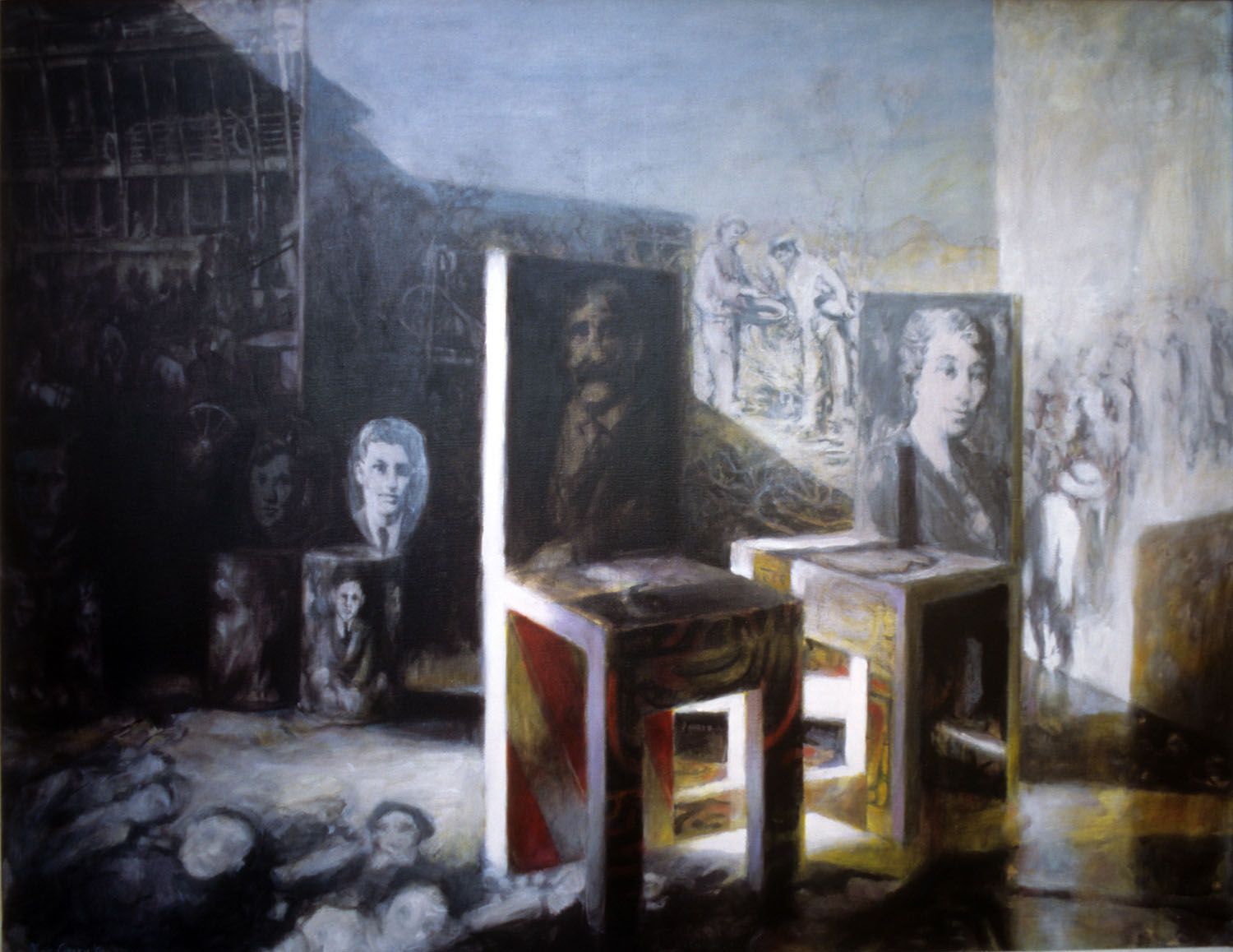 "Arrival of the Innocent" 1996. Acrylic on linen. 106 x 137cm