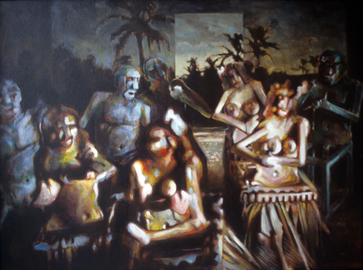 "Exchange of gifts #1" 1996. Acrylic on linen. 76 x 110cm