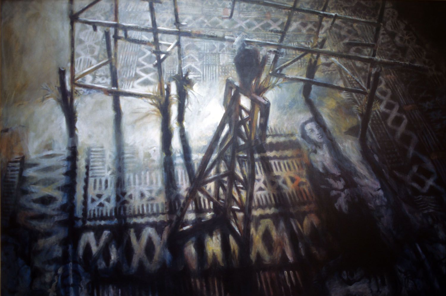 "The Pattern" 1996, Acrylic on Linen. 111 x 167cm