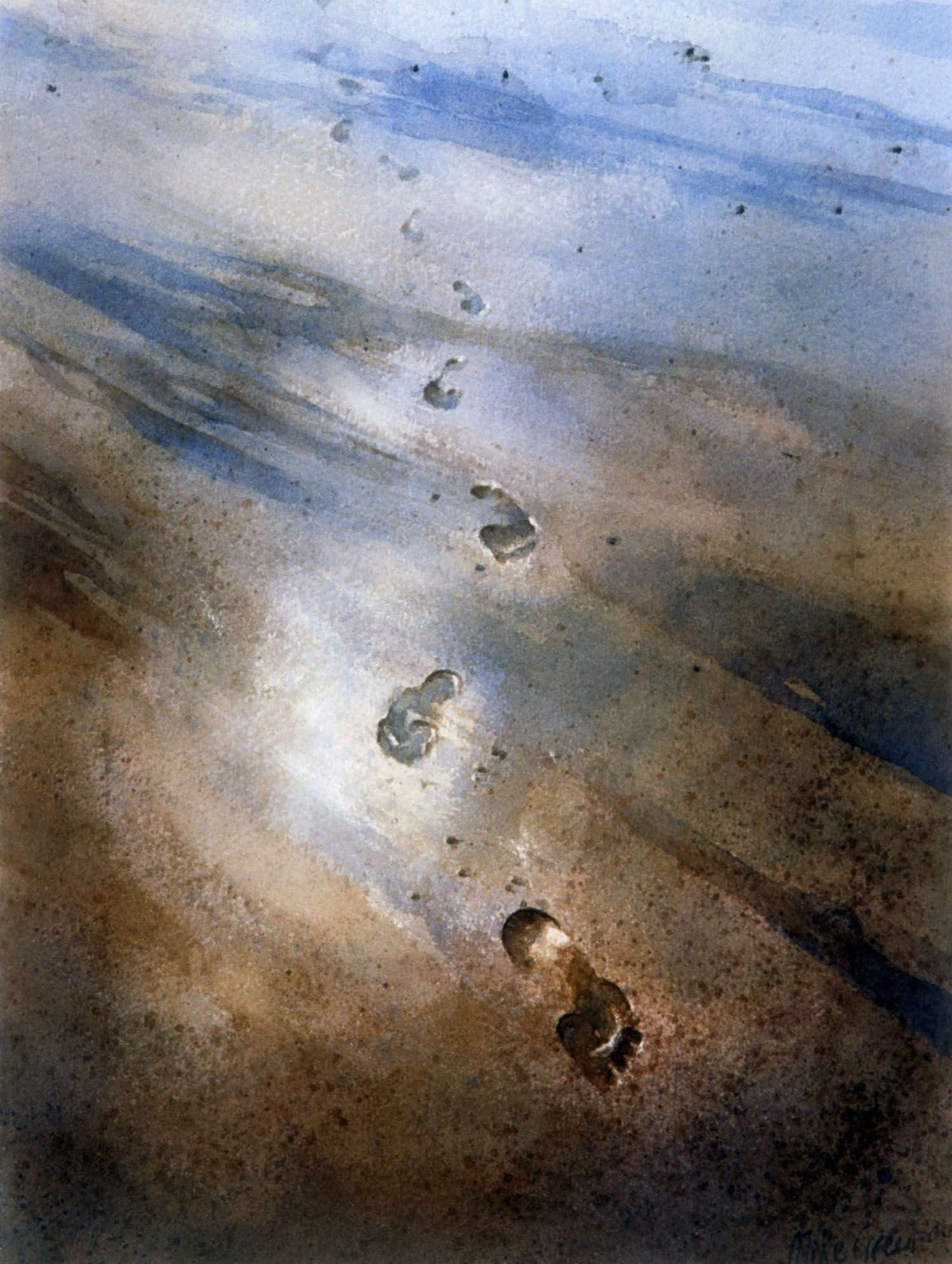 "Footprints" 1997. watercolour on 300gms arches paper.