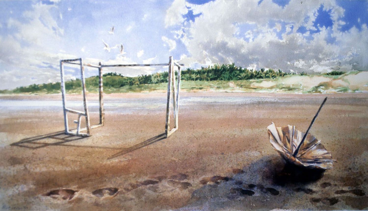 "Terra Incognita" 1997. watercolour on 300gms. Arches paper. 28.5 x 69cm