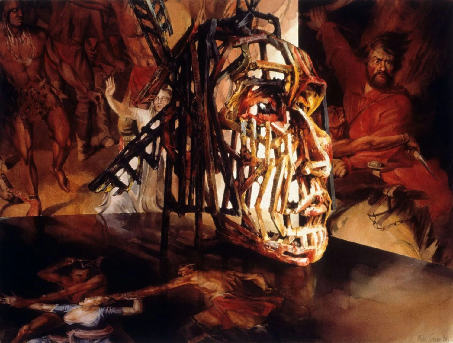 "Already the Death Song" 1998. Watercolour on 300gms. Arches pap