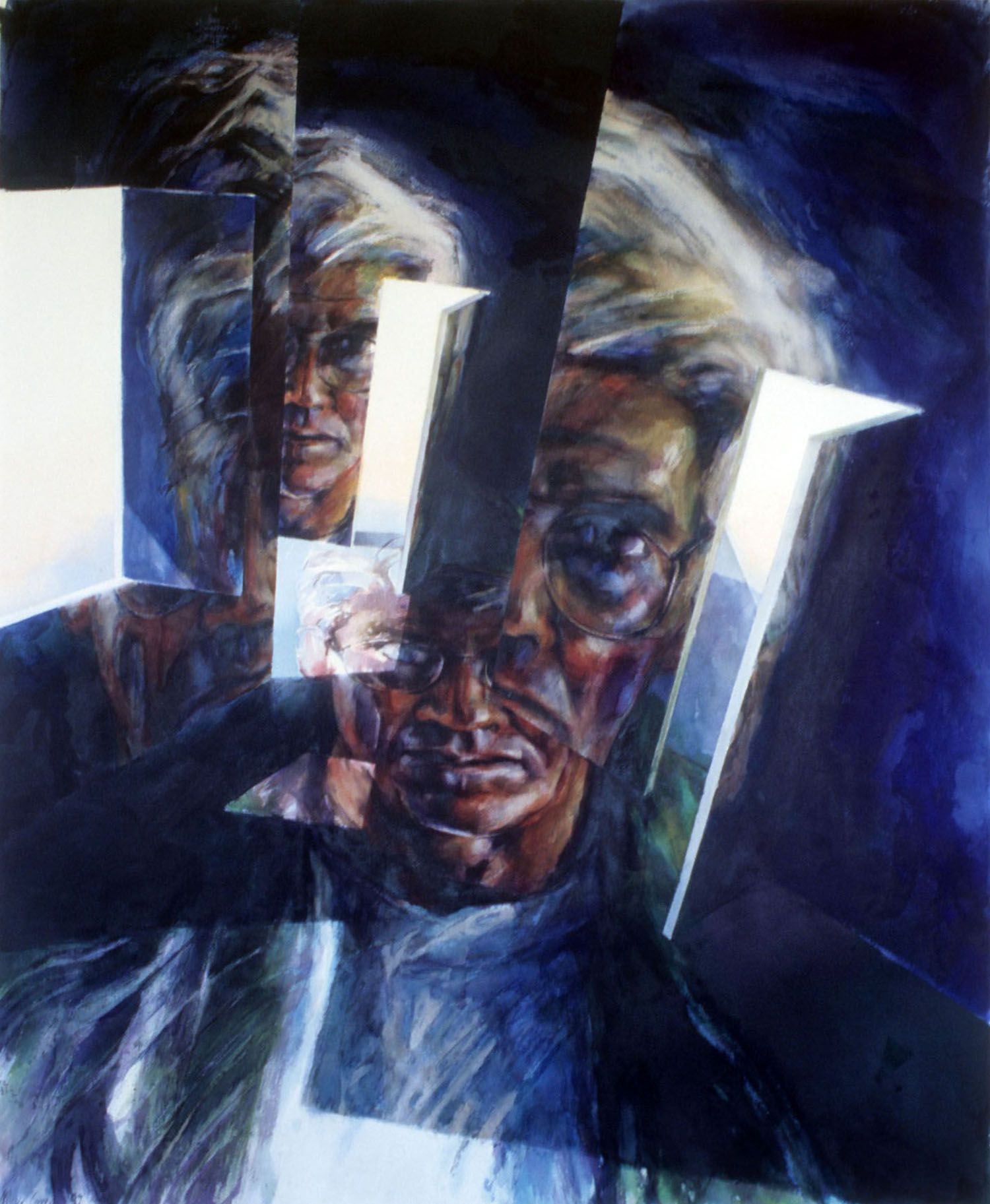 "Self portrait" 1997. Watercolour on 300gms Arches paper. 134.5 