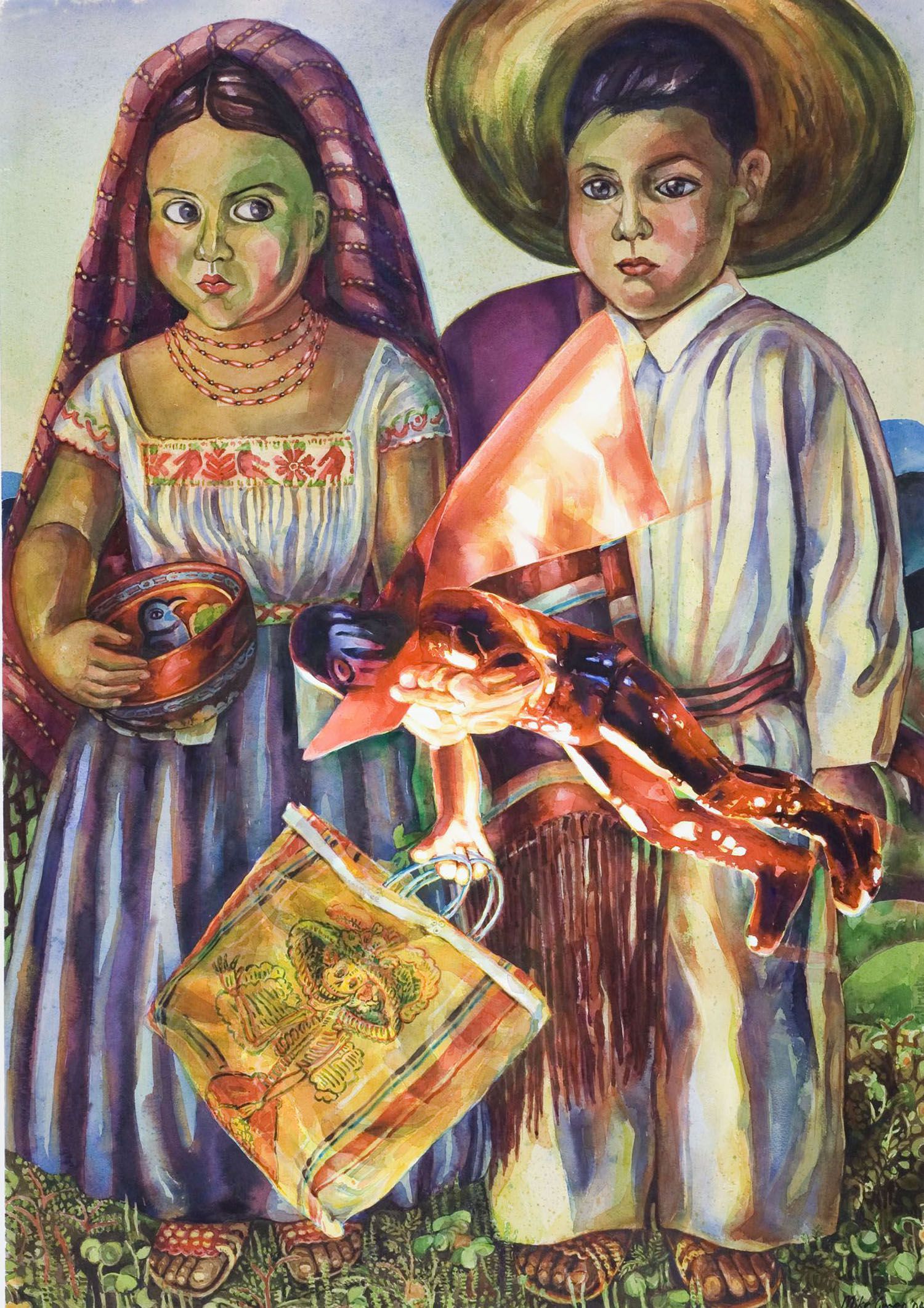 %22Super Mercado Man%22 2004. Watercolour on 300gms Arches paper. 102 x 72cm.jpg