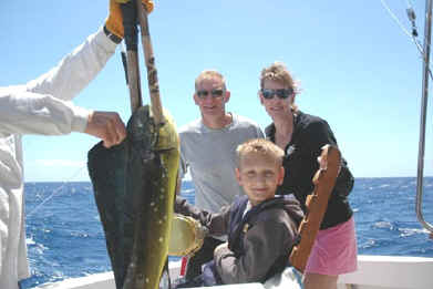 Mahimahi caught by kid