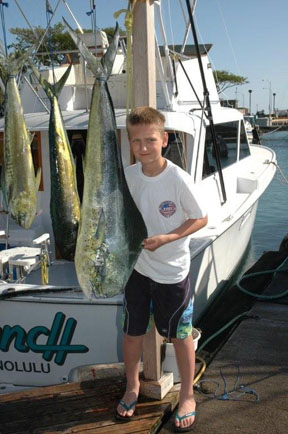 Mahimahi kid's catch in Hawaii