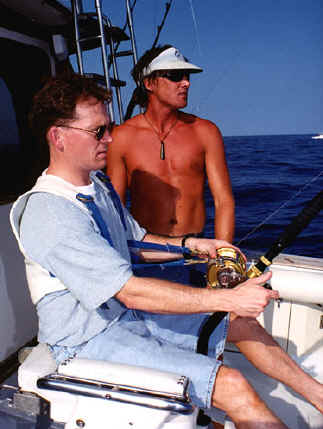 Use of a harness helps your body help hold the rod