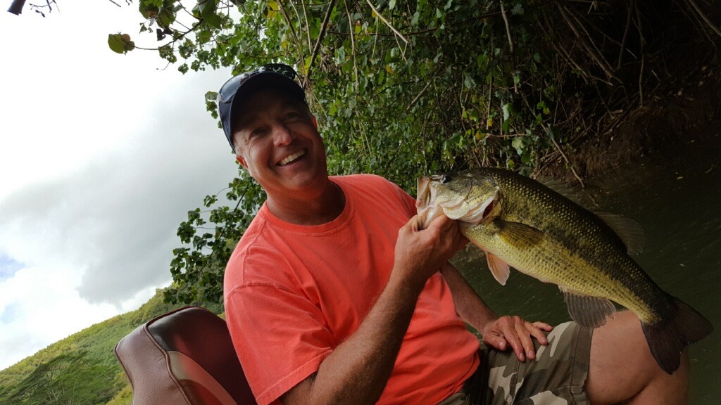 Nice largemouth bass caught in May on Kauai