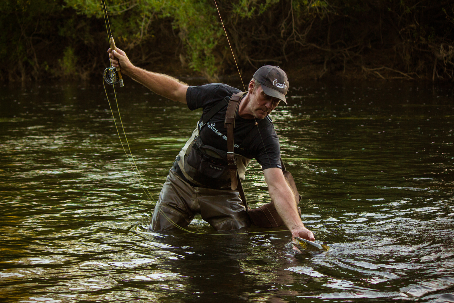 Paul hauling one out of the South Esk.