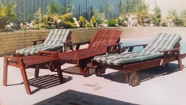 Poolside furniture designed and manufactured.