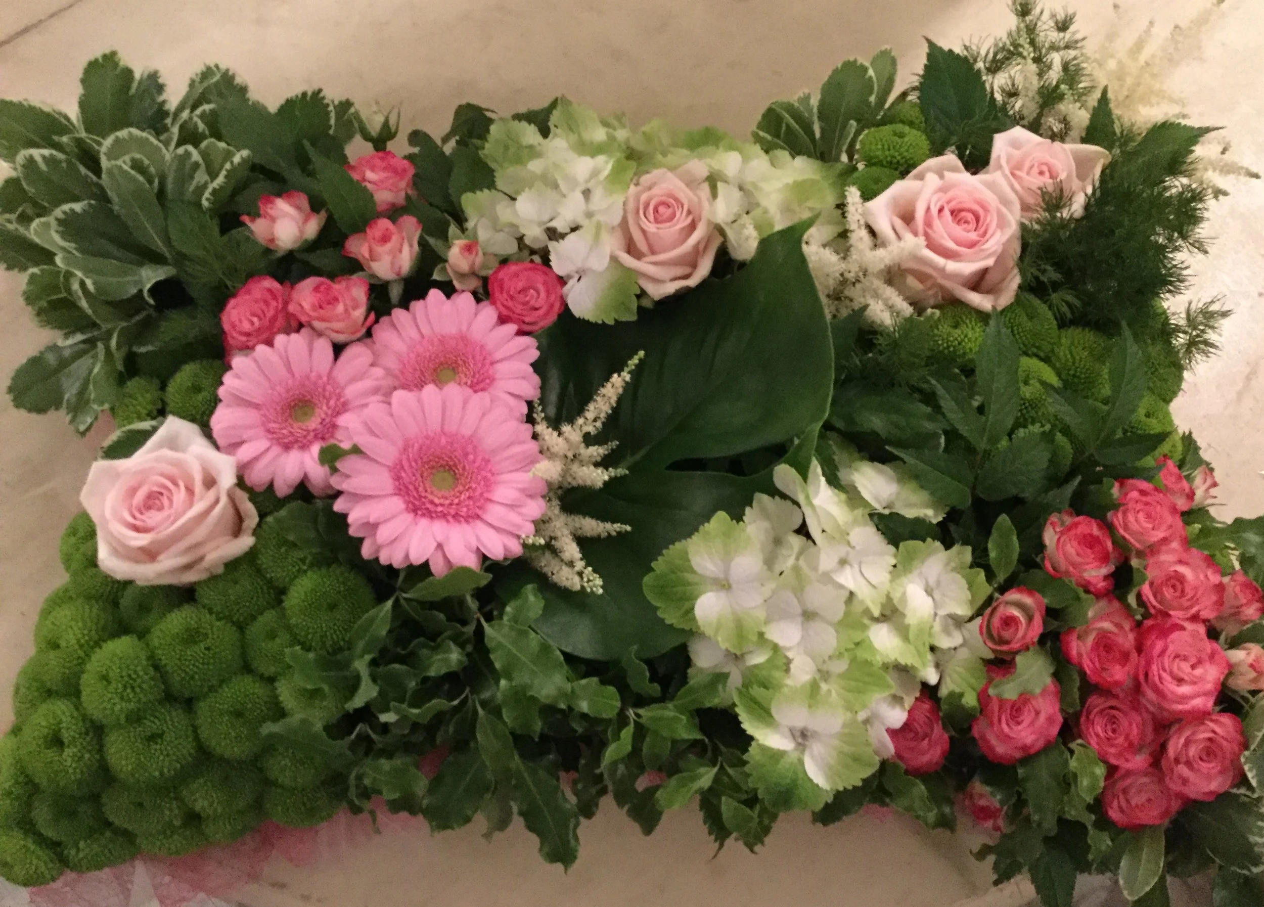 Floral pillow tribute