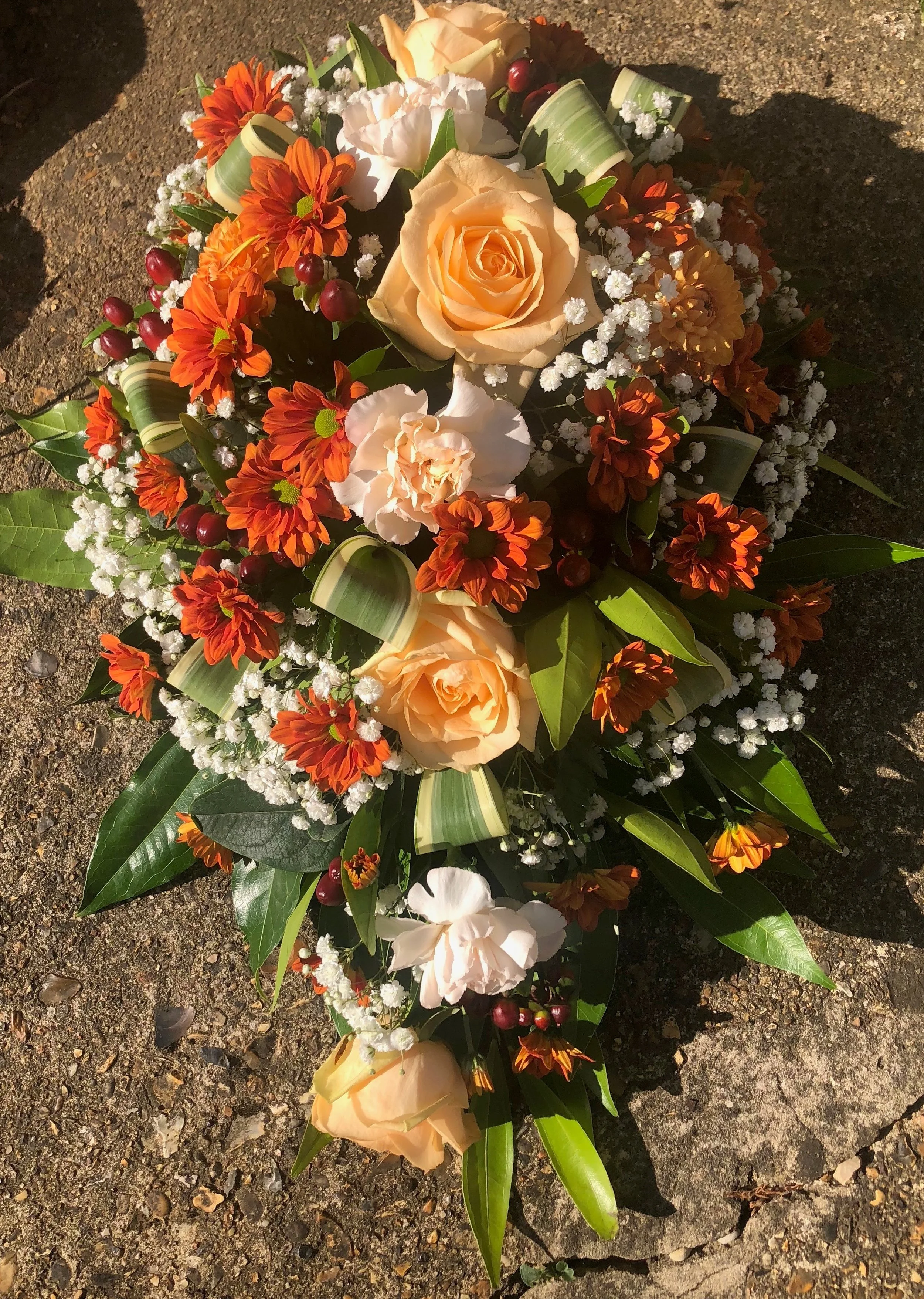 Peach and Orange Single ended Spray