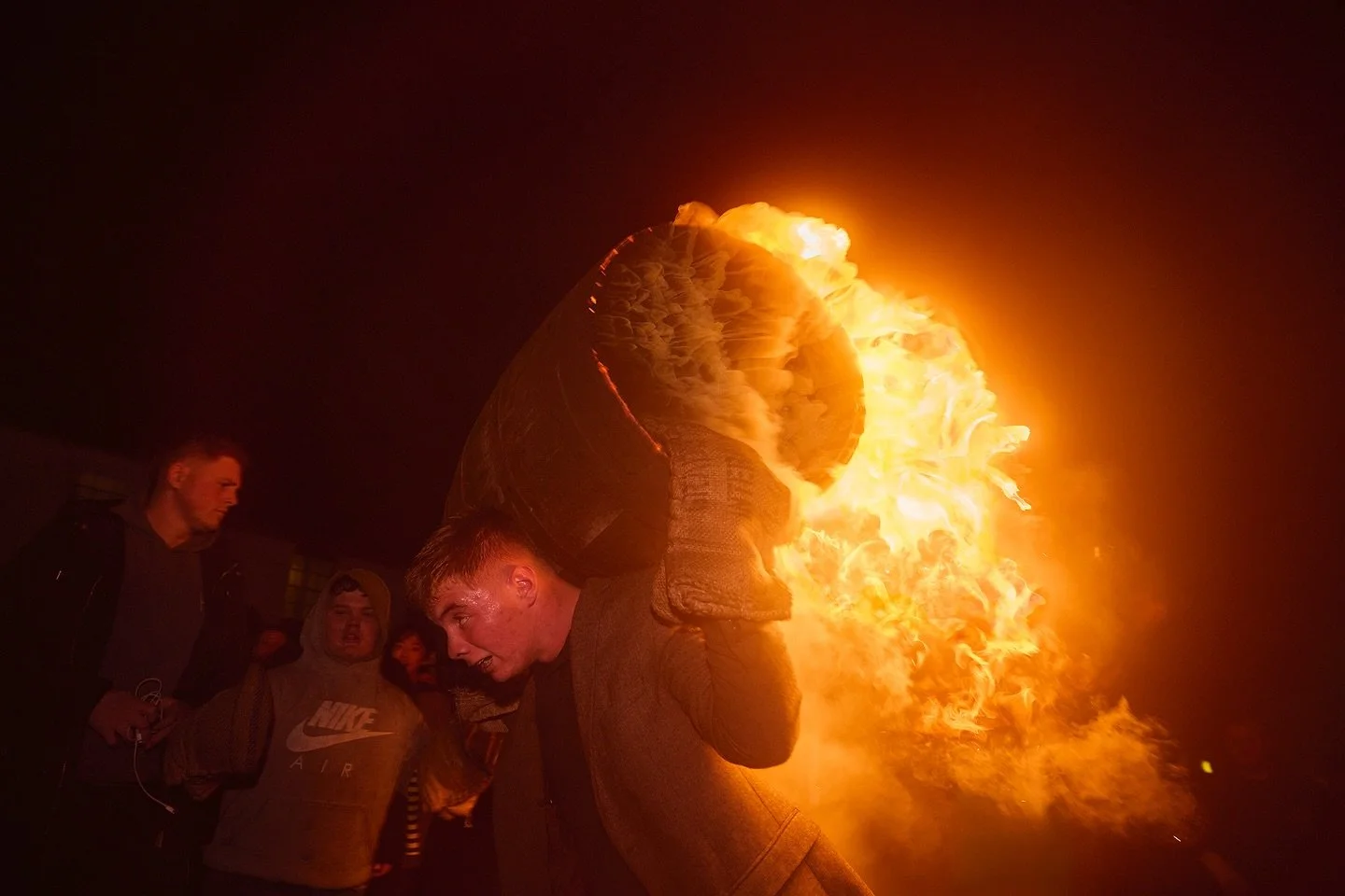 A very different rite of passage. 🔥 I got the opportunity to photograph a really incredible event down in Devon. People of Ottery St. Mary run through the streets of the town with burning tar barrels on their shoulders. A unique way of celebrating t