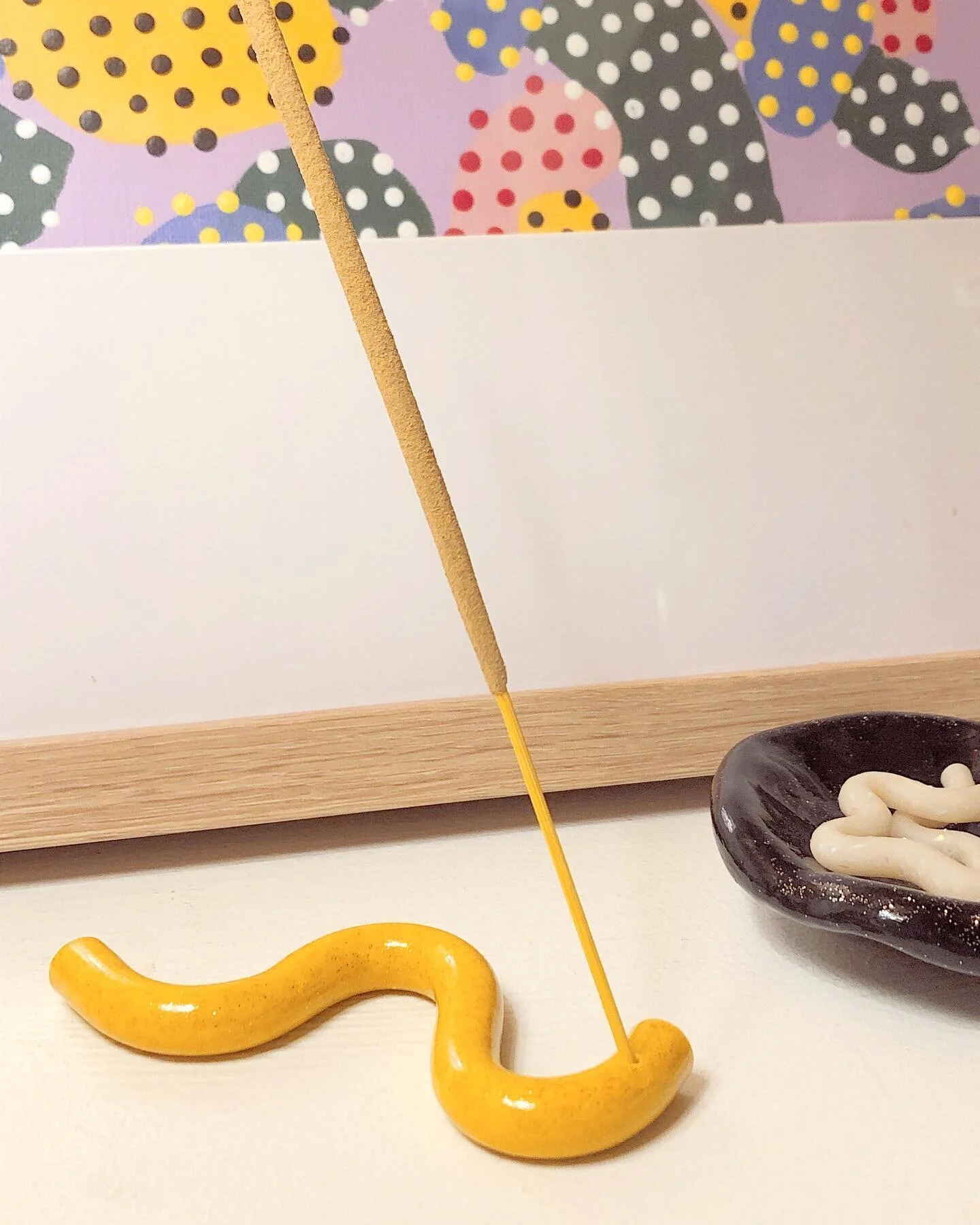 Wavy Incense Holder 〰️ Yellow Sparkle 💛