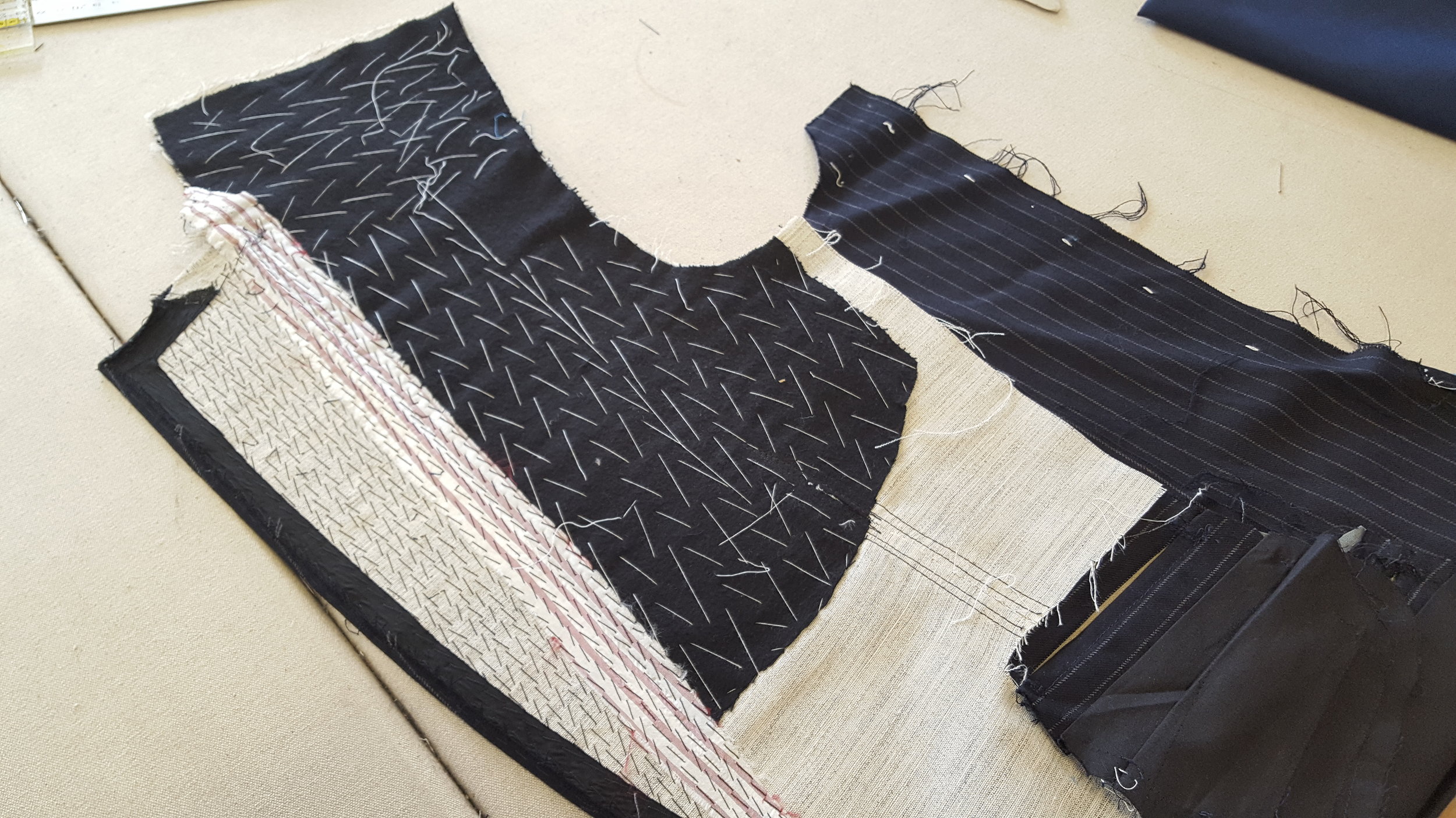 What you don't see. The canvas forming the backbone of the jacket. 