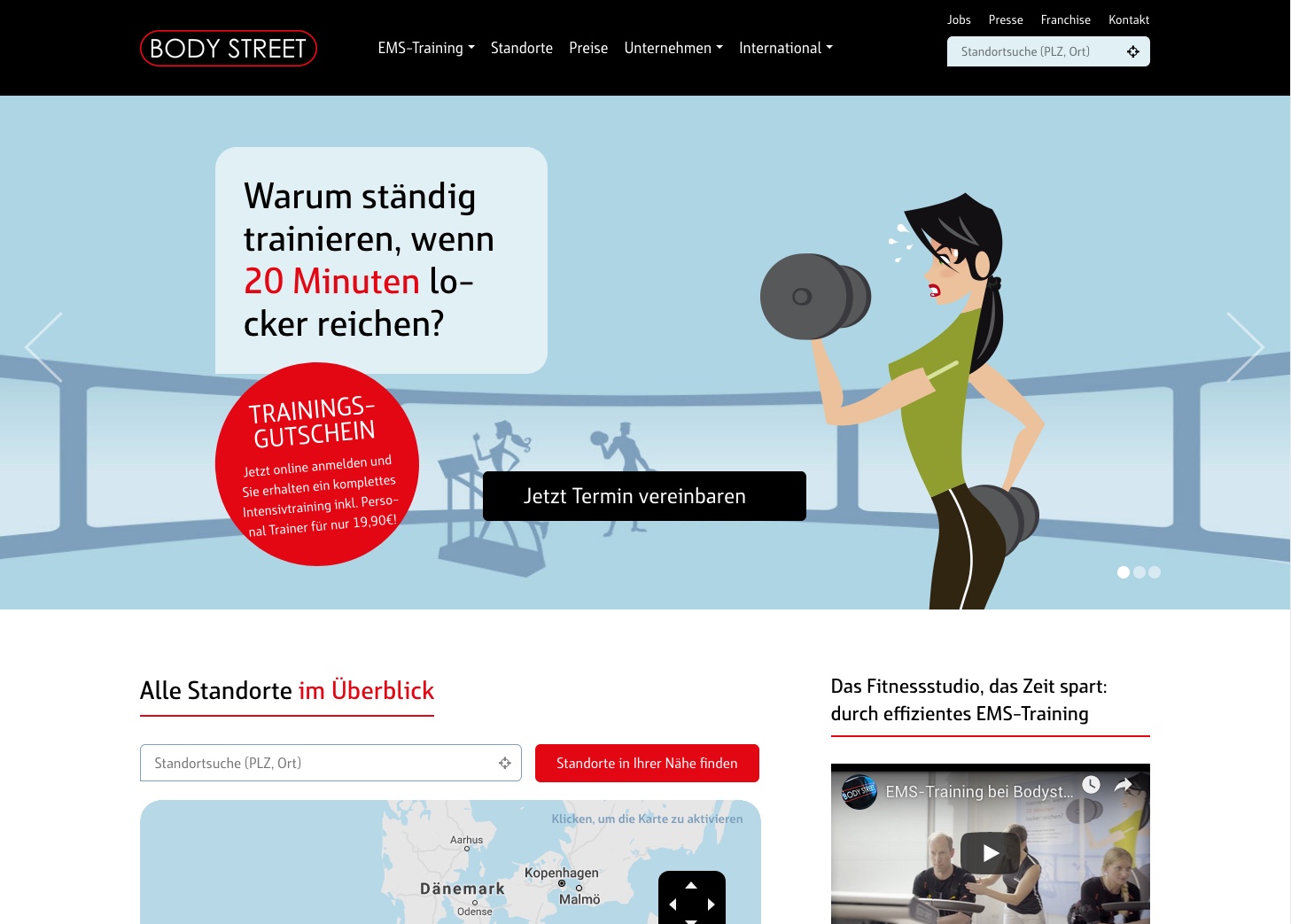 eine aufs wesentliche Bildsprache, die genügend Raum für texte bietet: mit dem einsatz von Illustrationen im flat design hebt sich body street vom wettbewerb ab. Quelle: https://www.bodystreet.com/de