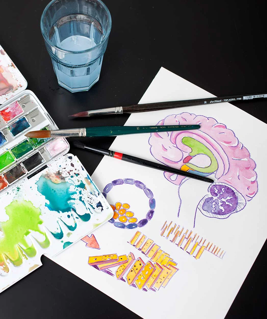 Gernot Kropf coloriert seine Illustrationen mit Aquarellfarben Quelle: Gernot Kropf