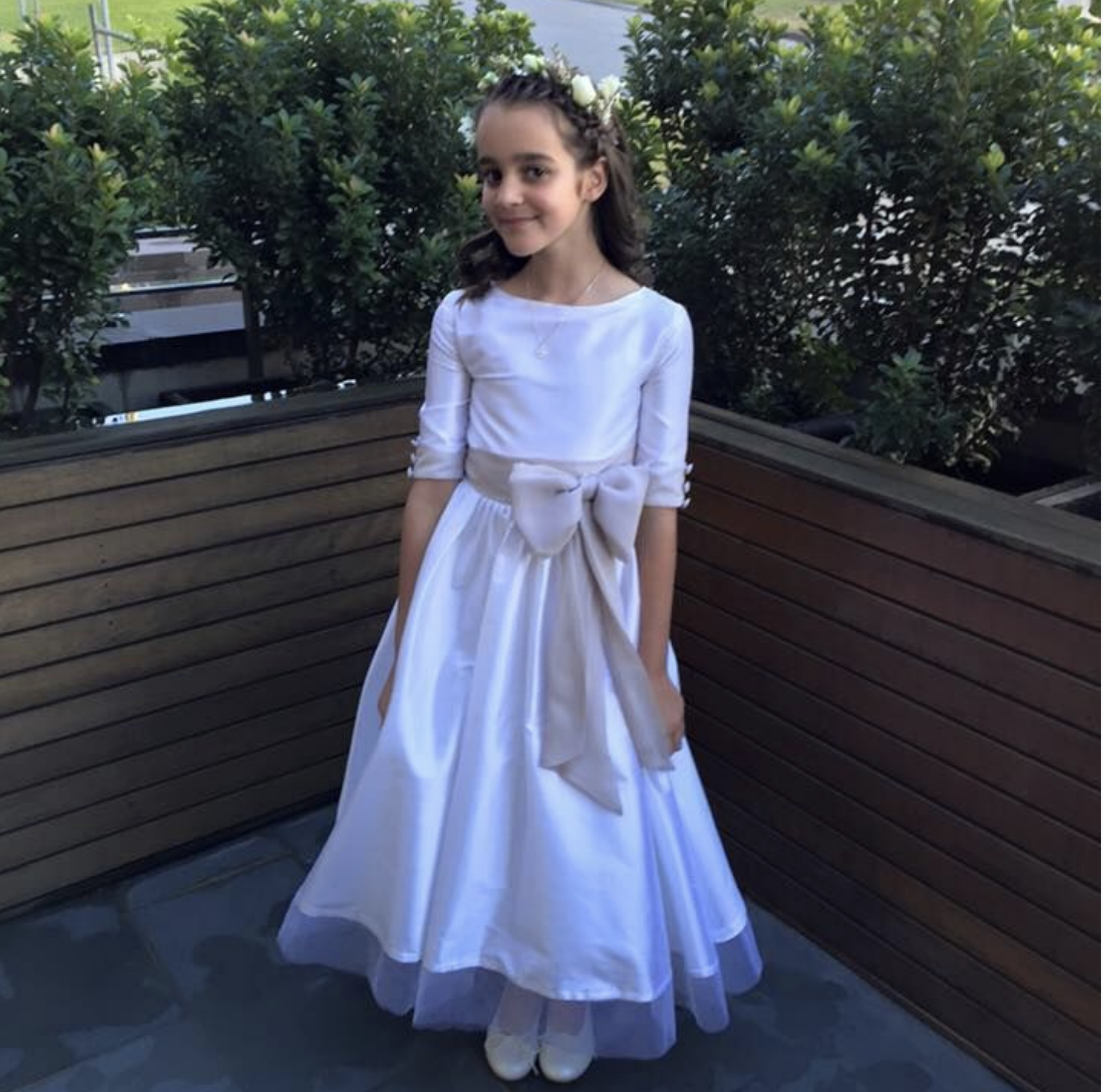 Linda Farnale’s daughter Holy communion dress.
