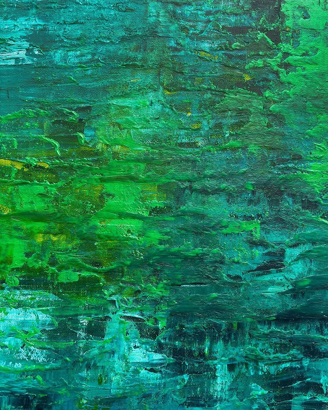 New piece 'Catch the Light'. This is a textured and layered piece all about that magical interaction between water and light, how they seem to effortlessly dance together as one. Fleeting yet meaningful.⁠
⁠
75 x 75 cm on canvas, ready to hang. ⁠
⁠
Av